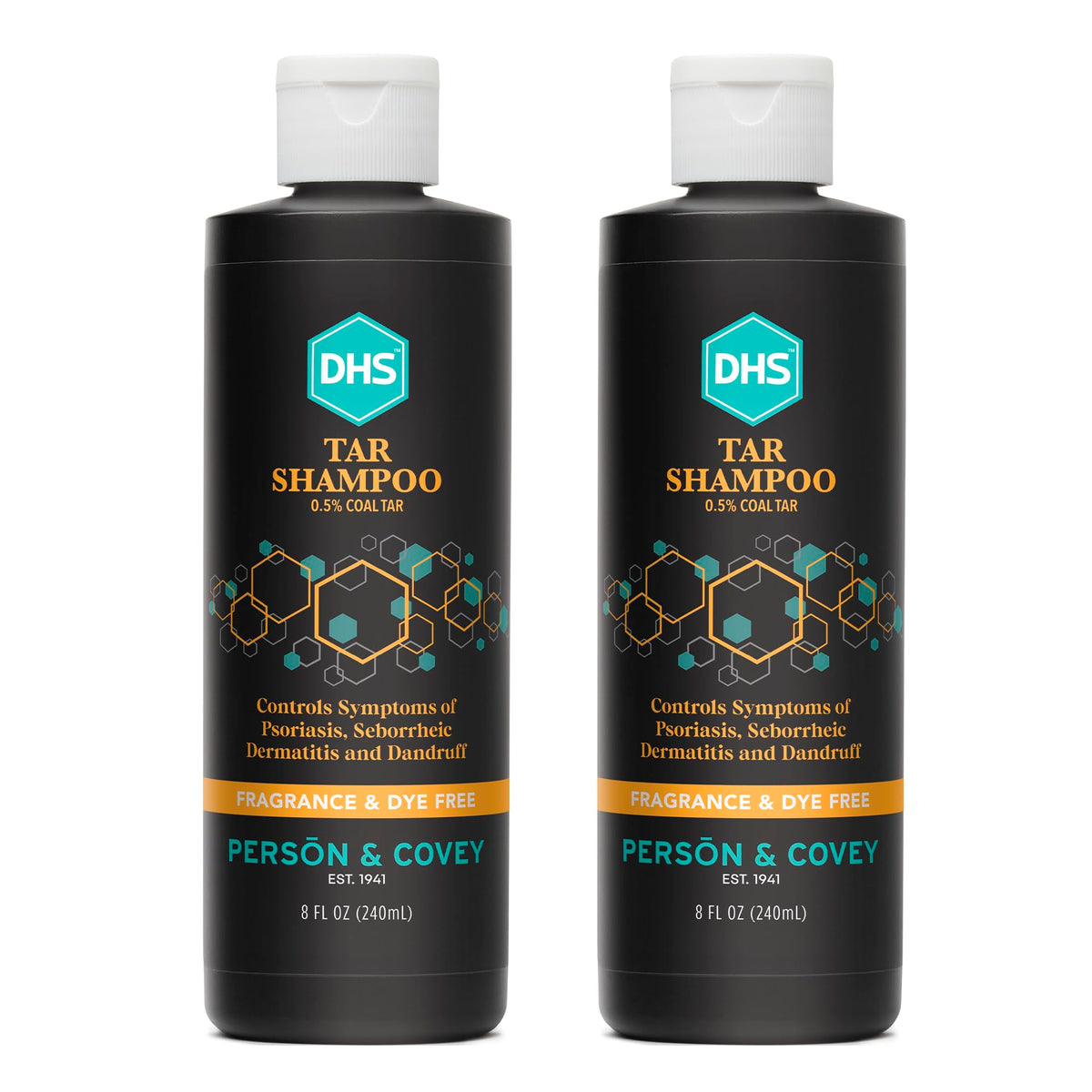 DHS front packaging showing two 8 fl oz bottles and product name for reliable relief