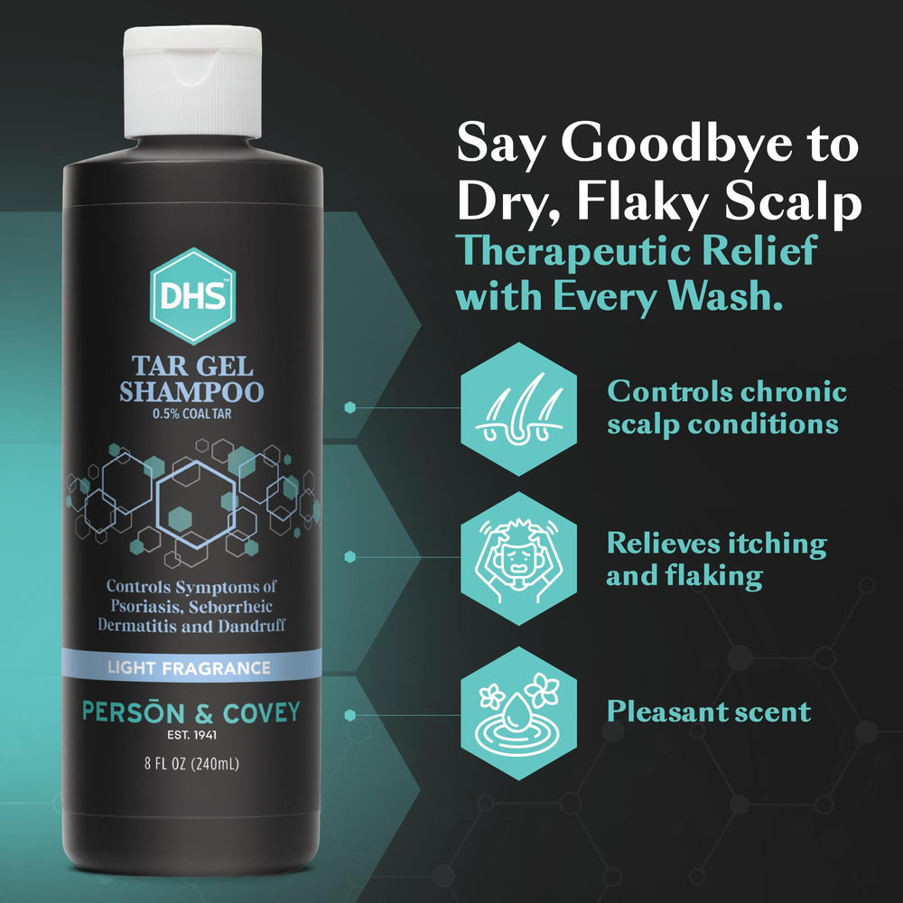 DHS T Gel bottle in shower hand showing easy dispensing and simple daily use