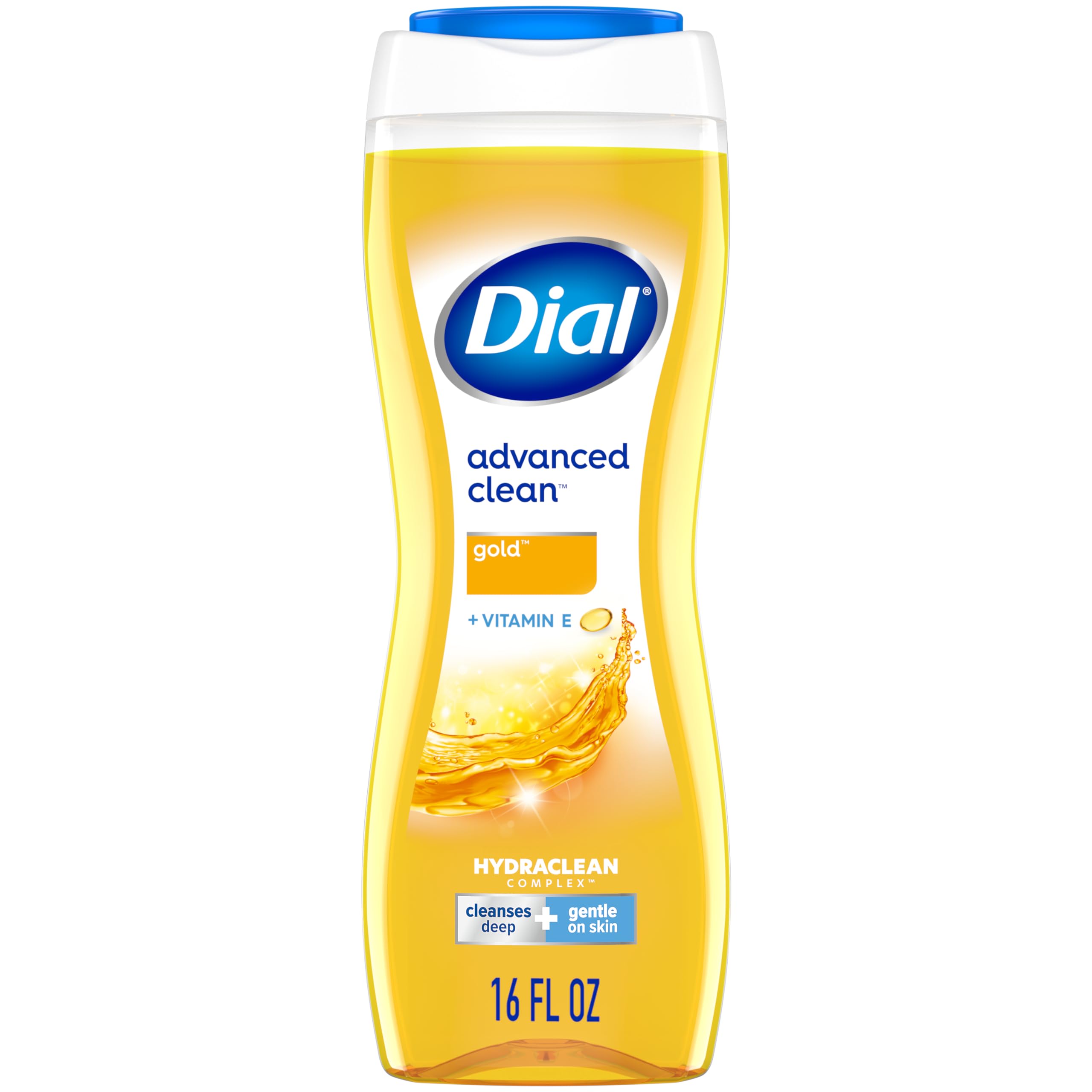Dial bottle back label close-up displaying ingredients and pH-balanced benefit