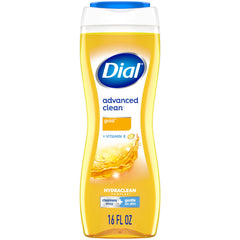 Dial bottle back label close-up displaying ingredients and pH-balanced benefit