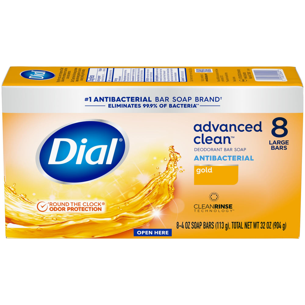 Dial bars on bathroom counter displaying bulk supply convenience