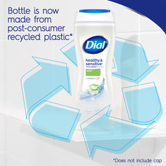 Dial aloe bottle back label showing ingredients and usage instructions clearly