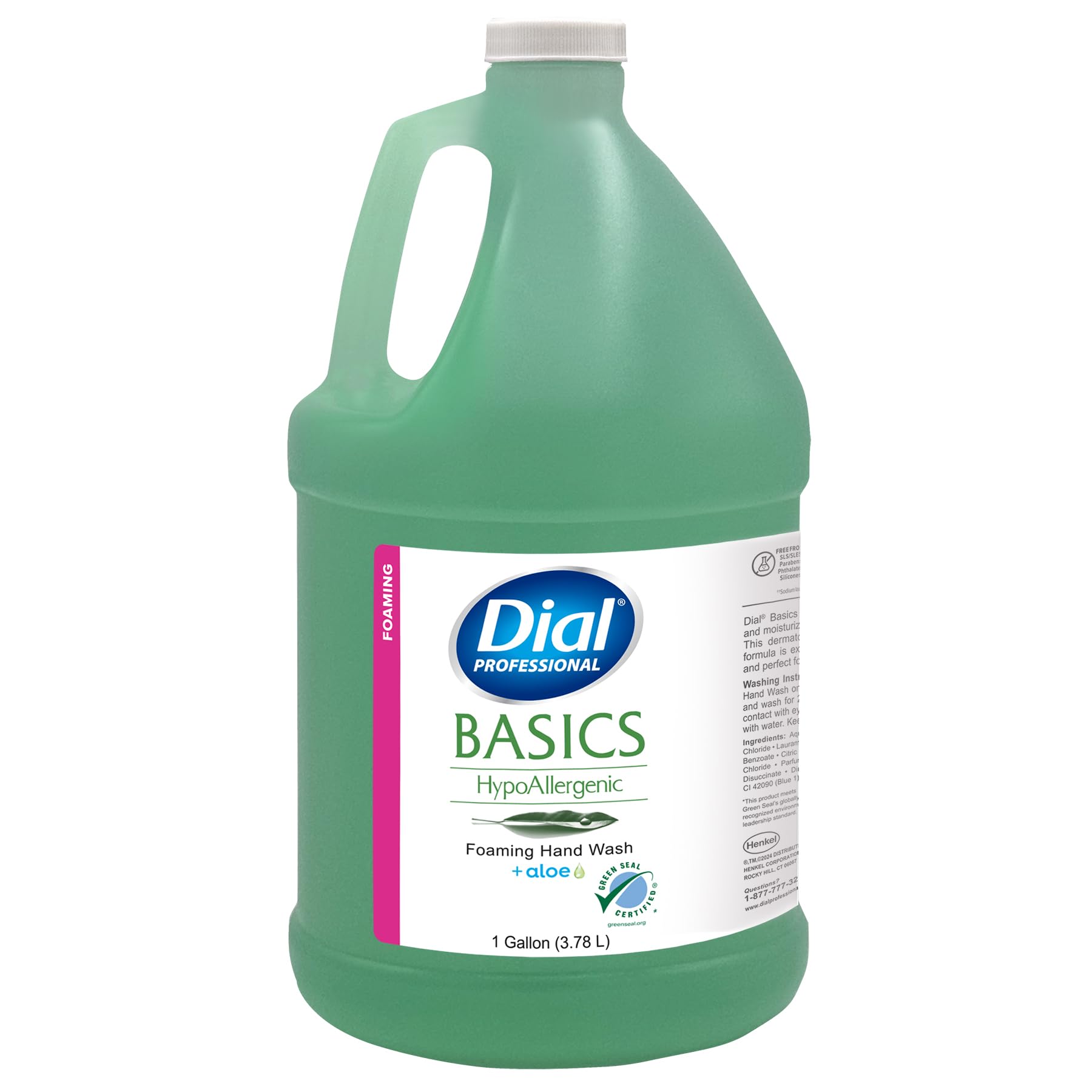 Dial Basics foaming pump dispensing foam for quick rinsing benefit