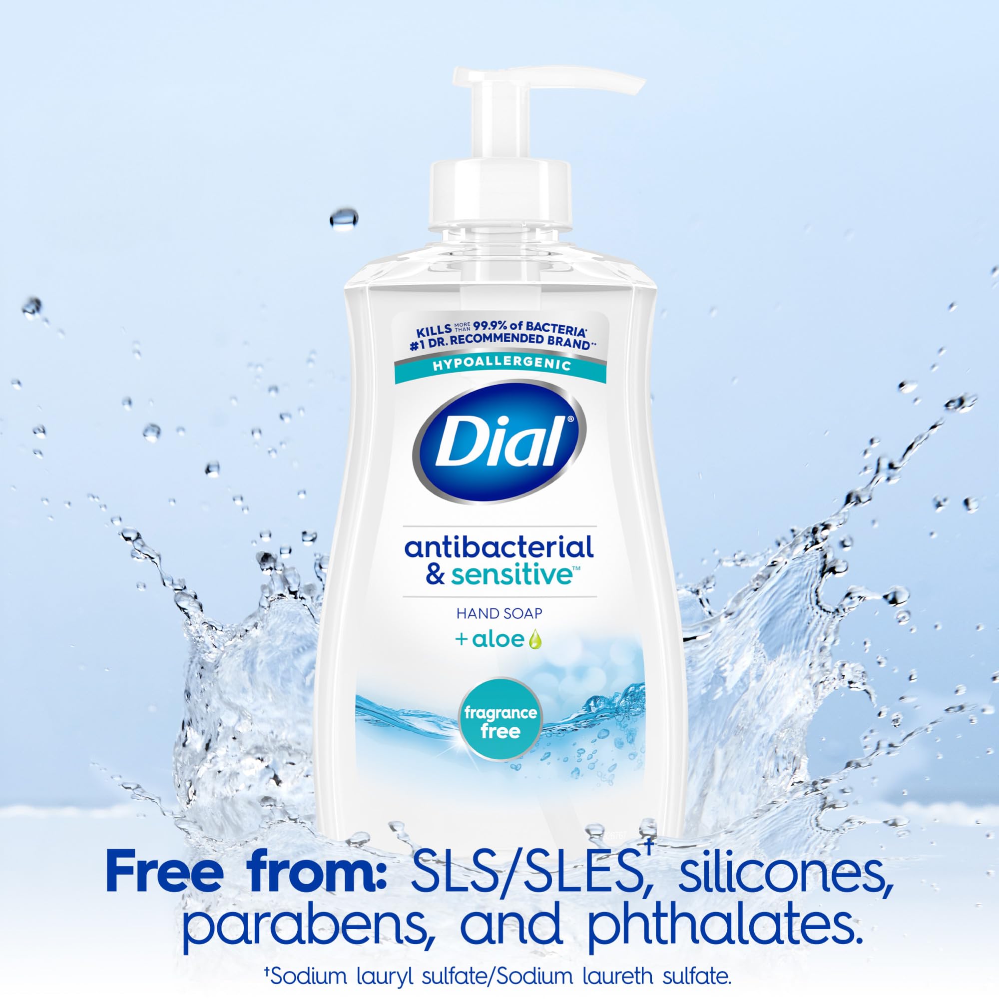 Dial bottle back label detail showing ingredient transparency benefit