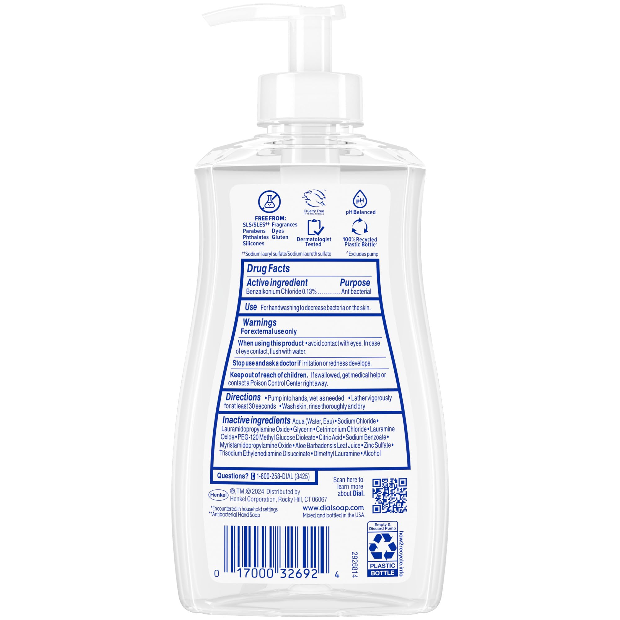 Dial close-up of pump and label emphasizing gentle formula benefit