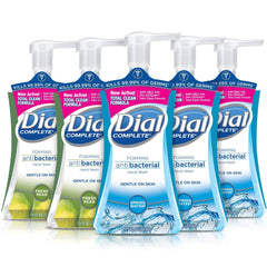 Dial front packaging showing five pumps and convenience