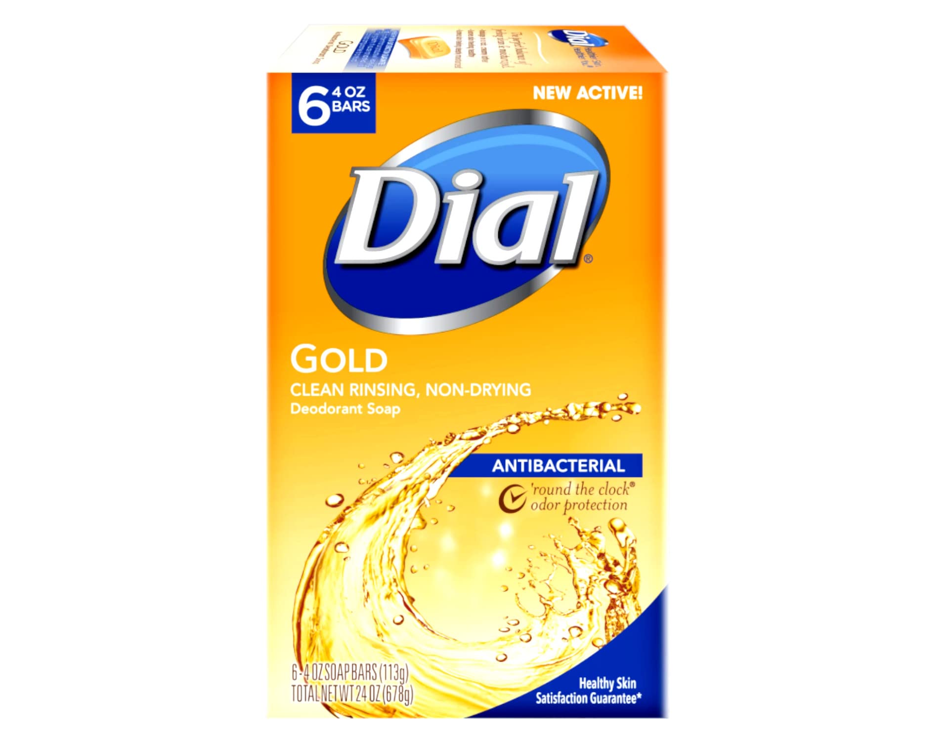 Dial Gold single soap bar close-up revealing gold color and smooth surface benefit