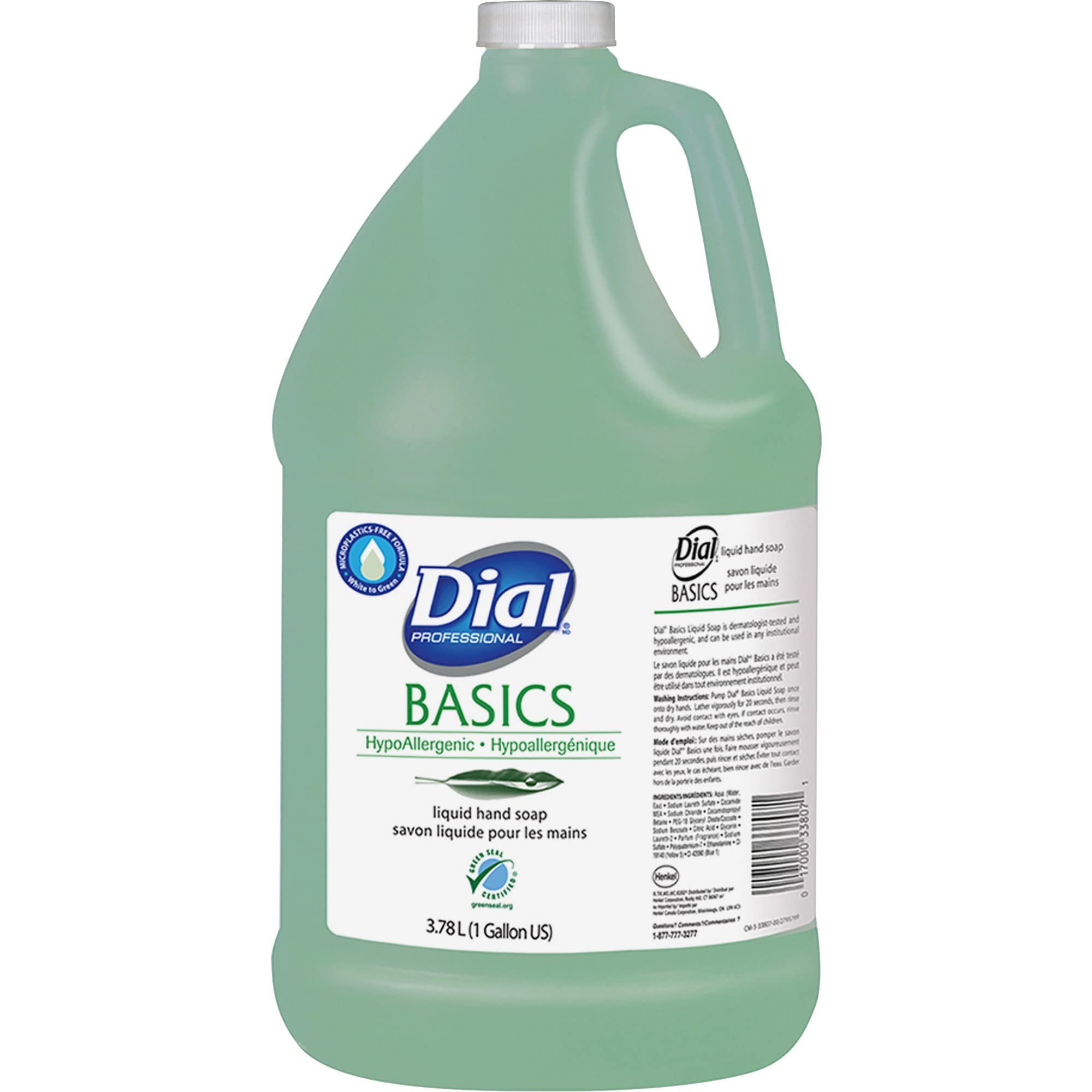 Dial honeysuckle refill bottle front view showing label and capacity for reliable bulk use