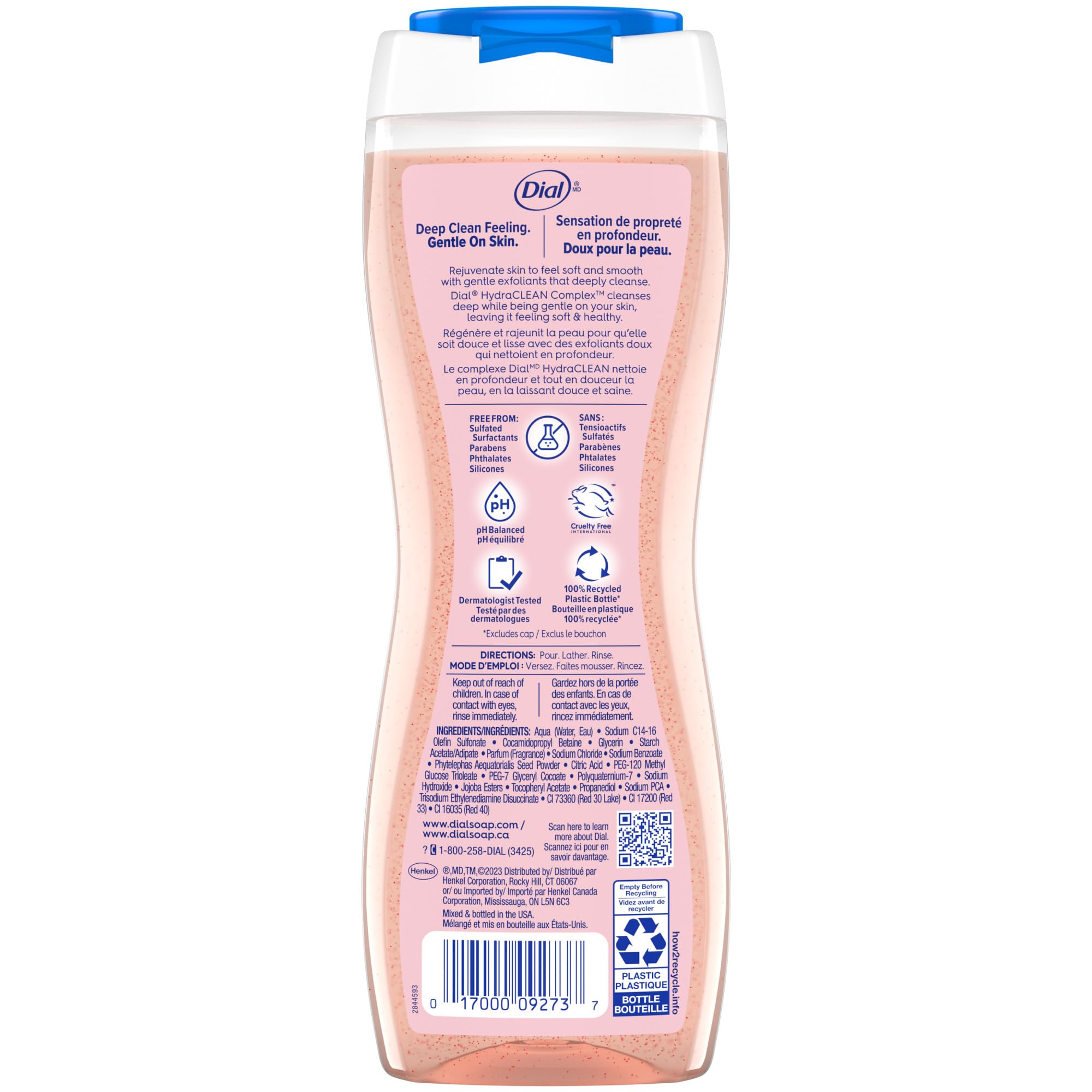 Dial in-shower lifestyle shot showing gentle exfoliation during use