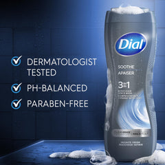 Dial in-shower use with man applying product for fast, full-body cleansing