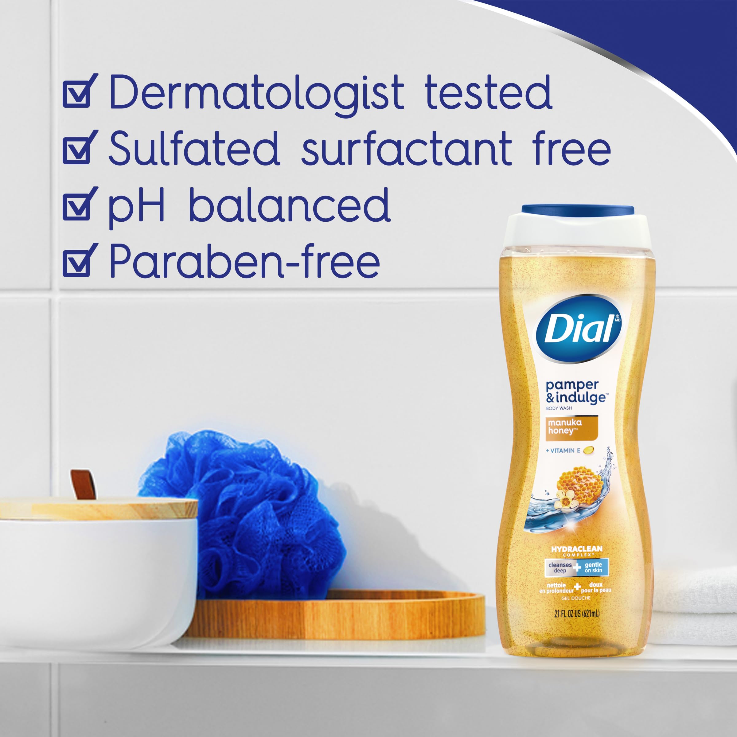 Dial family using shower product, demonstrates everyday cleansing for multiple users