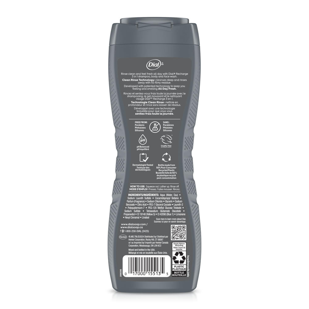 Dial men used on face illustrating gentle, non-drying cleanse