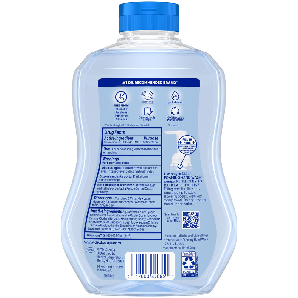 Dial size comparison refill and dispenser showing long-lasting supply