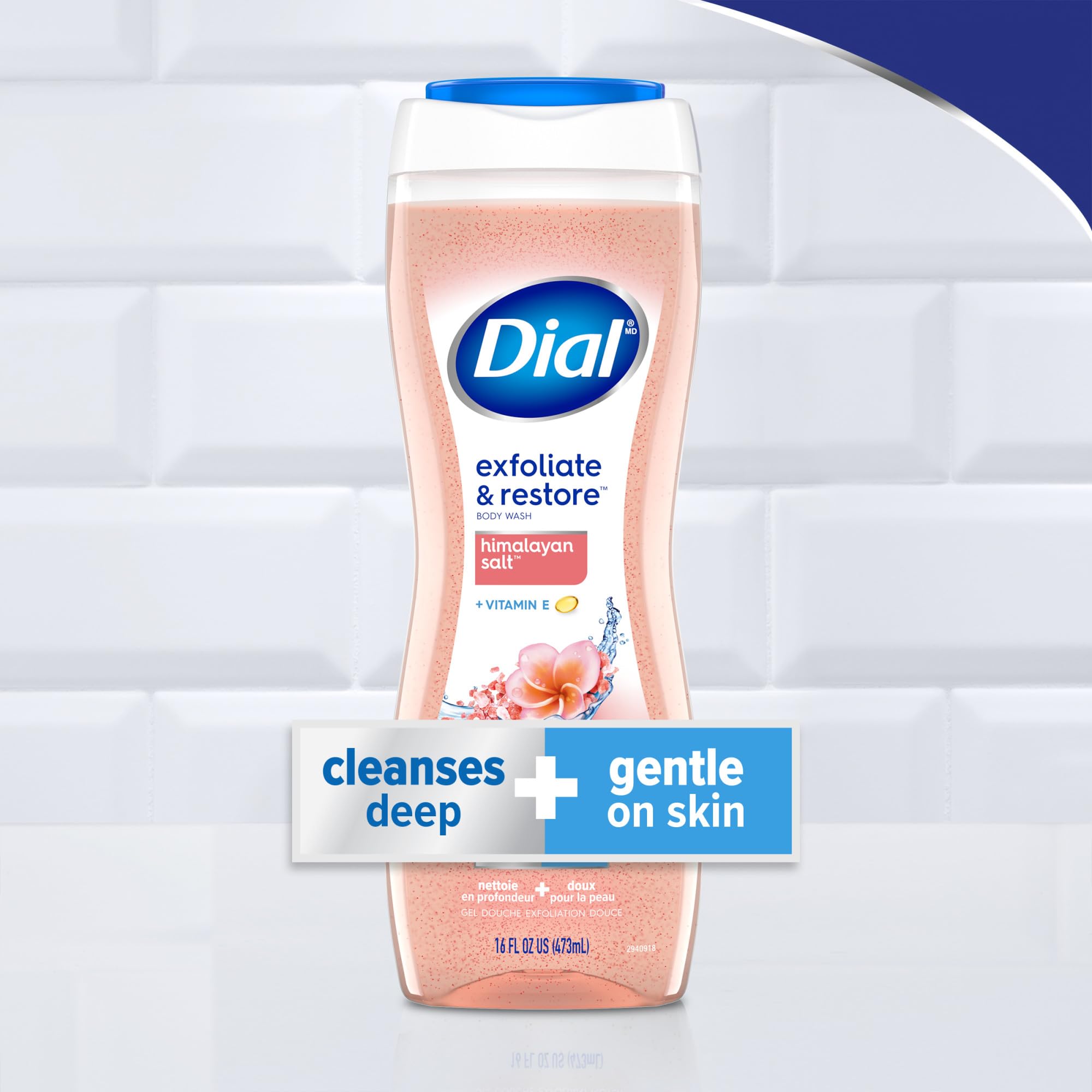 Dial close-up texture with Himalayan salt for gentle skin polishing