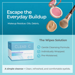 Diamond Wipes close-up of soft wipe texture for gentle eyelid cleansing