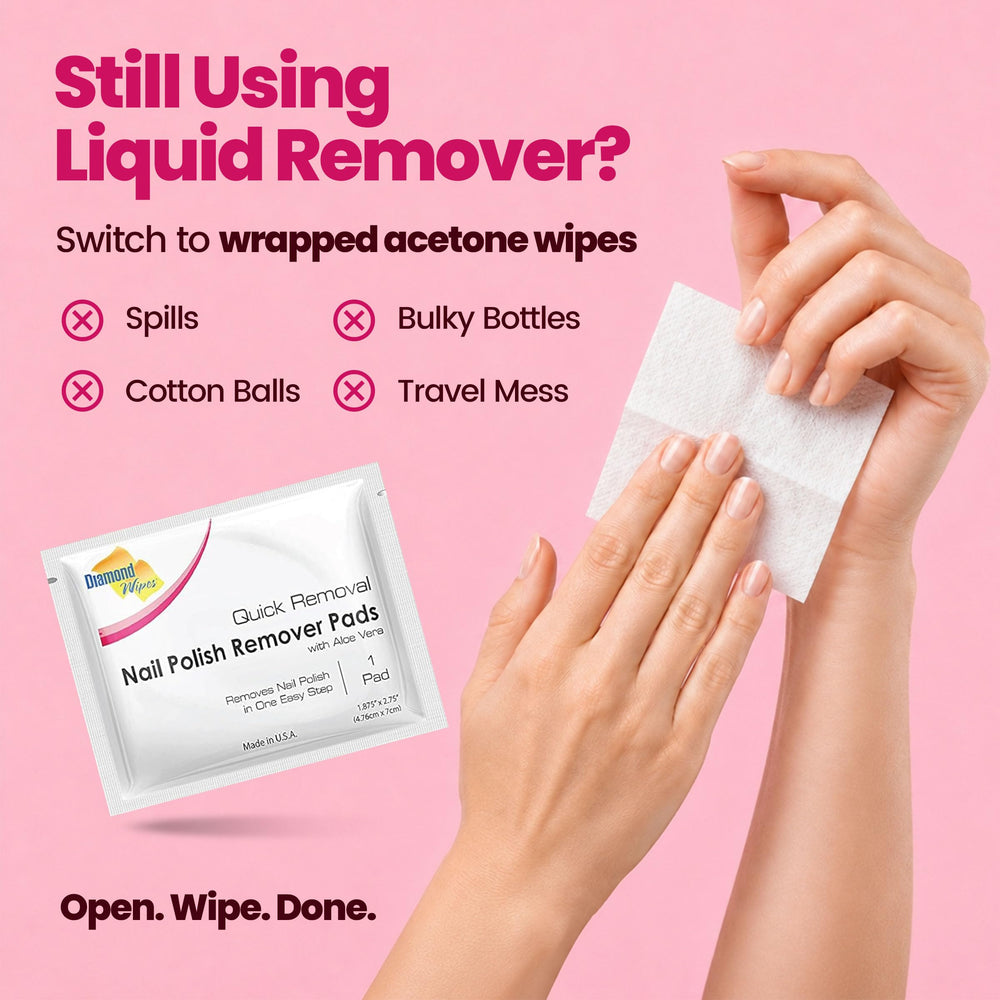 Diamond Wipes single individually wrapped pad, easy one-pad use