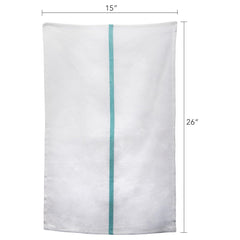 Diane towel beside ruler showing 15x26 inch size for adequate coverage