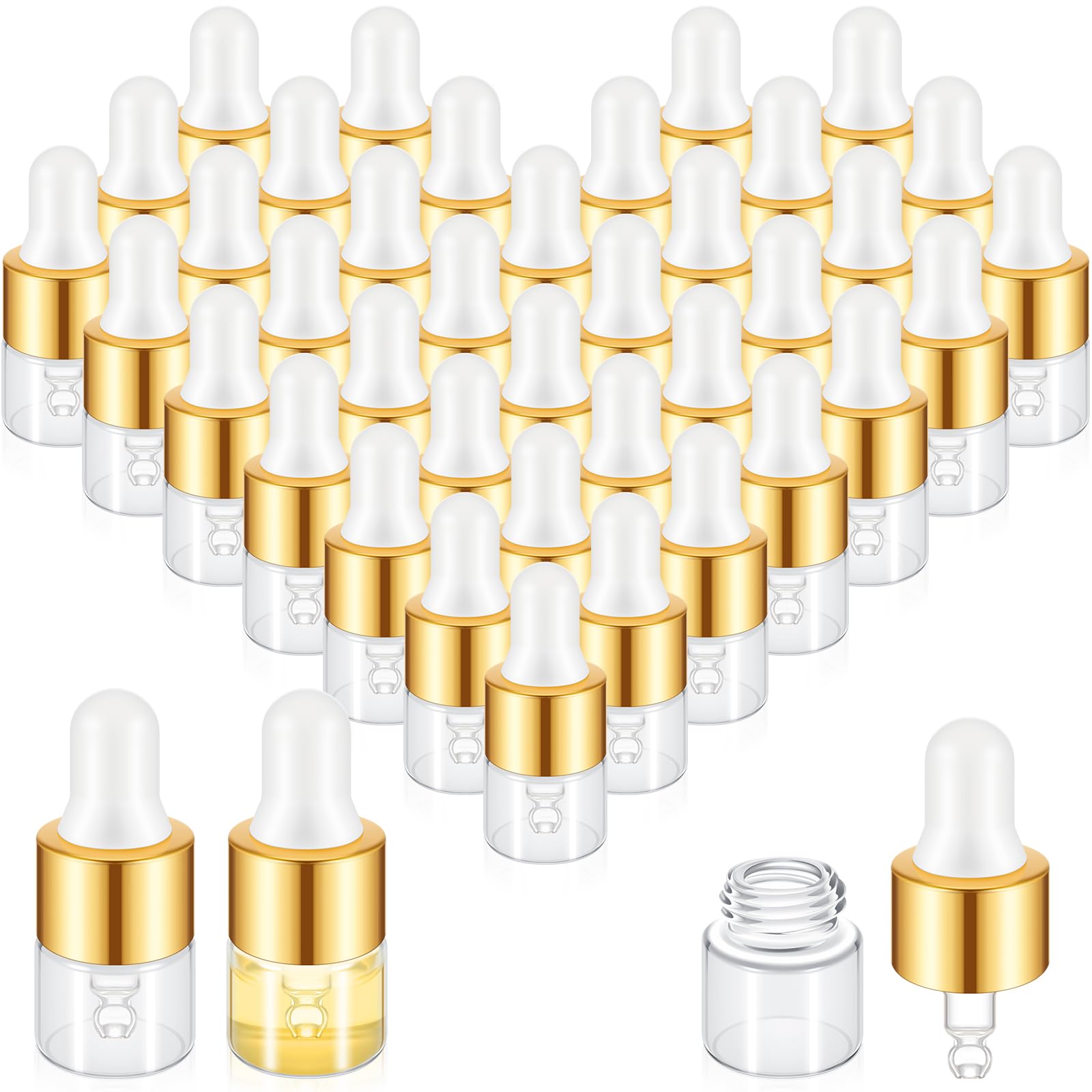 Didaey front packaging showing 100 champagne gold 1ml bottles for neat sample storage