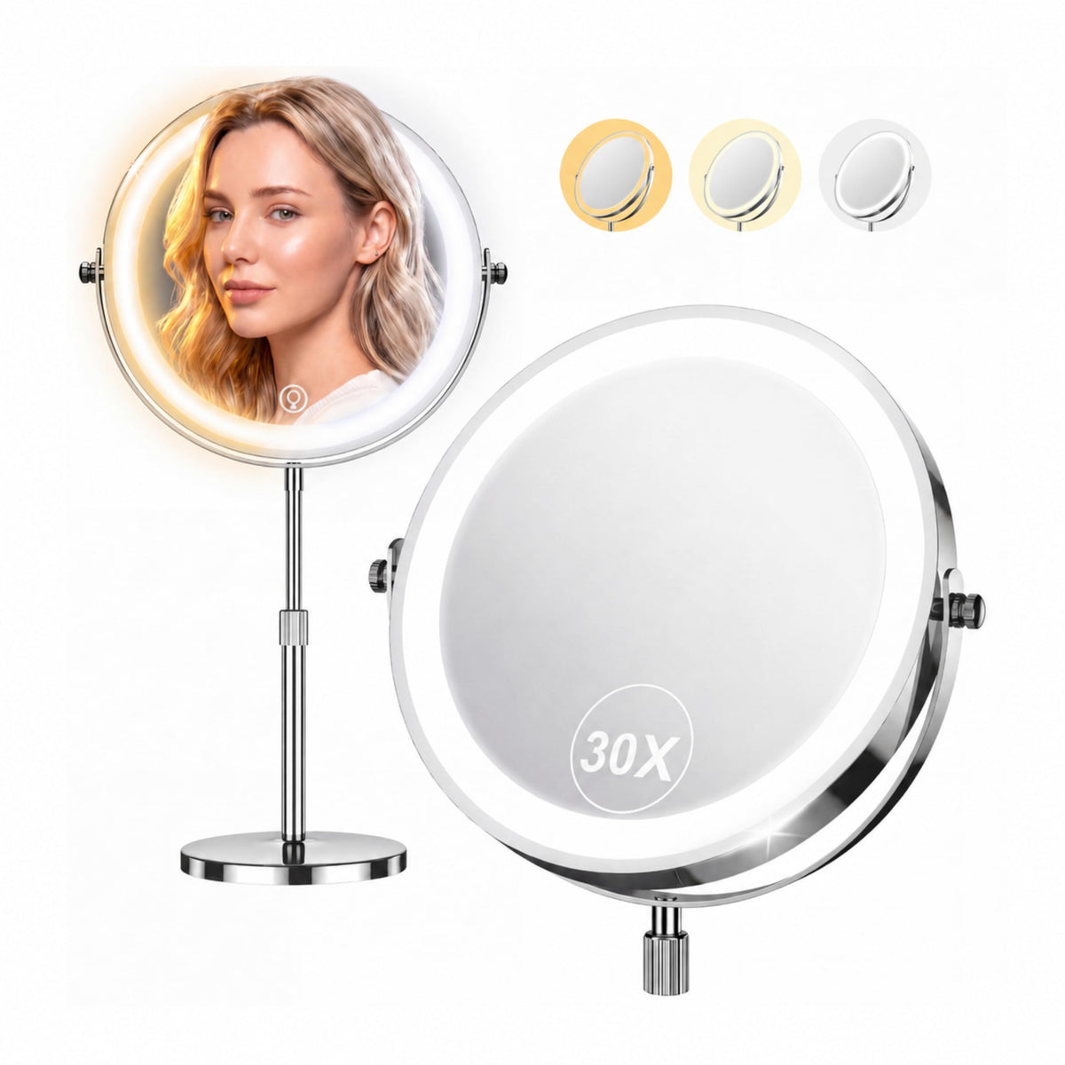 Dienmern front view mirror showing full-face clarity and even lighting