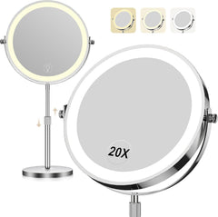 Dienmern front view showing large 9-inch mirror and even lighting benefit