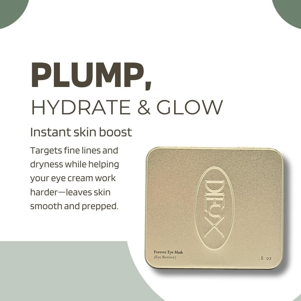Dieux eye mask held in hand to show true size and convenience