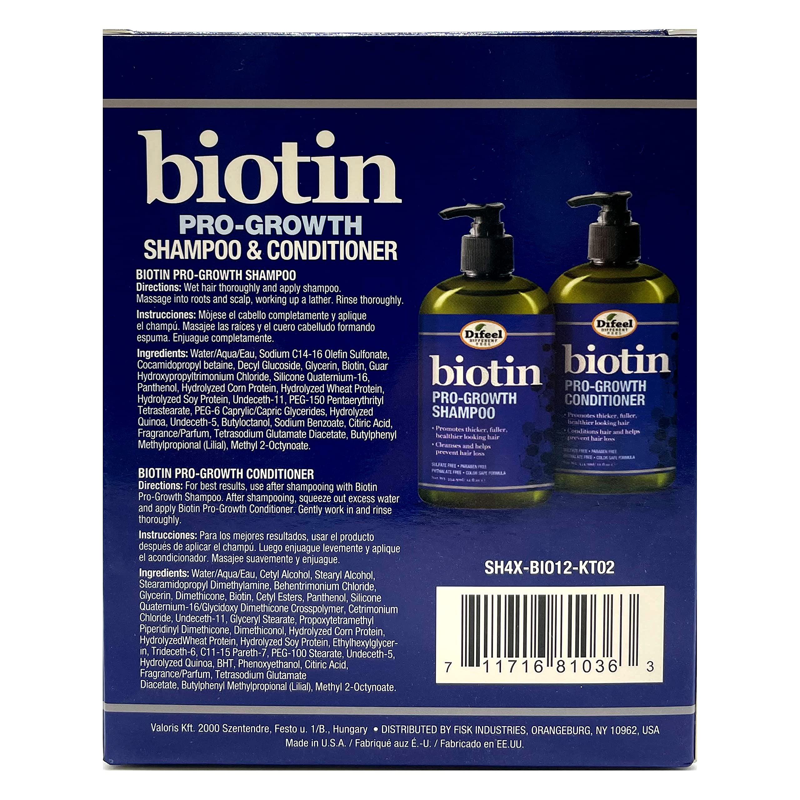 Difeel biotin shampoo 12 oz pump close-up highlighting easy dispensing and control
