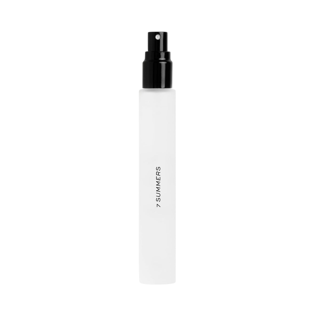 DIME 7 Summers travel spray front view showing compact packaging and clear branding benefit: travel-ready