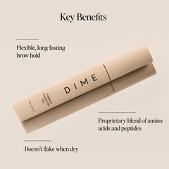 DIME brow gel applicator wand with brush head demonstrating easy precise styling