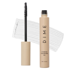 DIME clear brow gel tube front view showing clean packaging and portable size