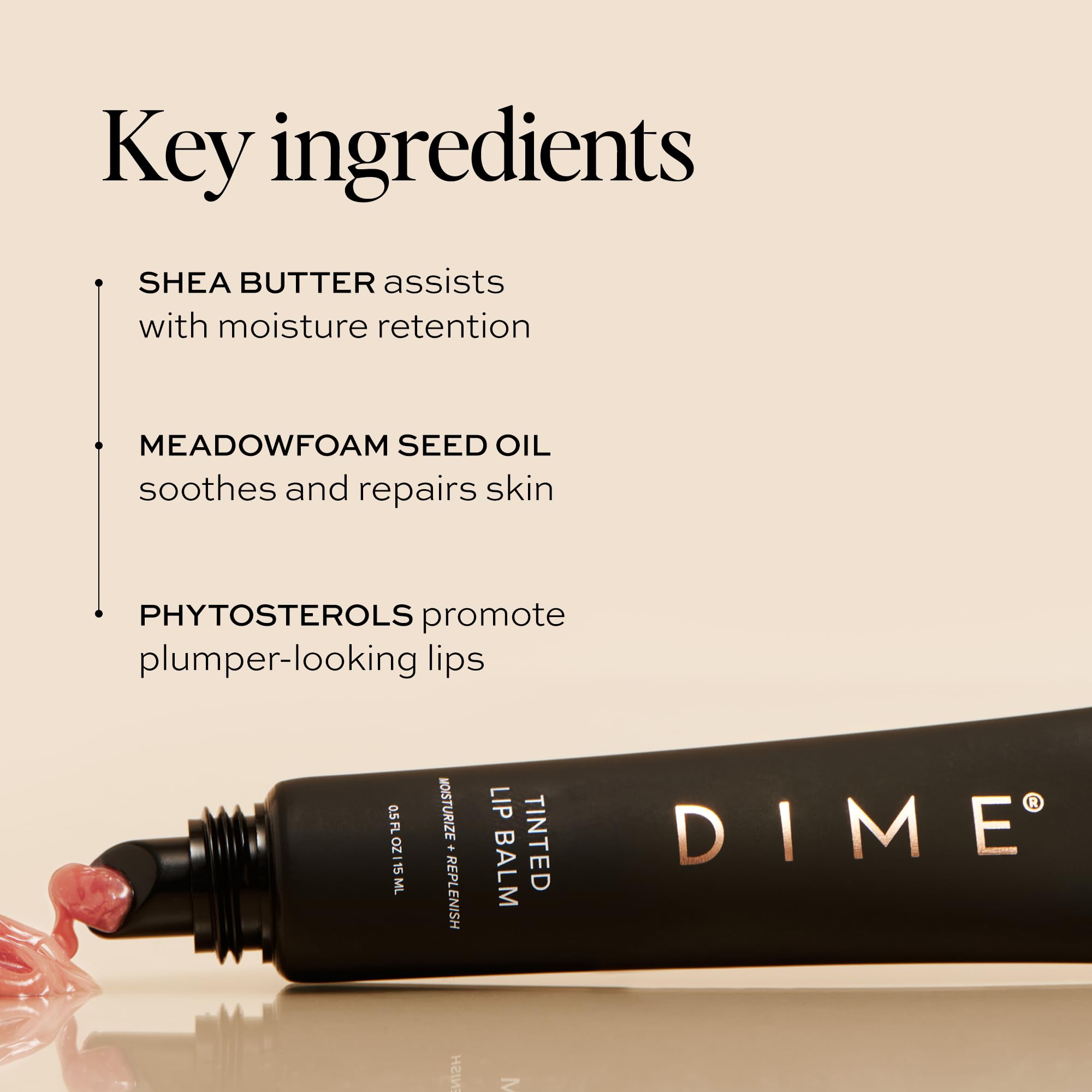 DIME application on hand demonstrating buildable color and hydration
