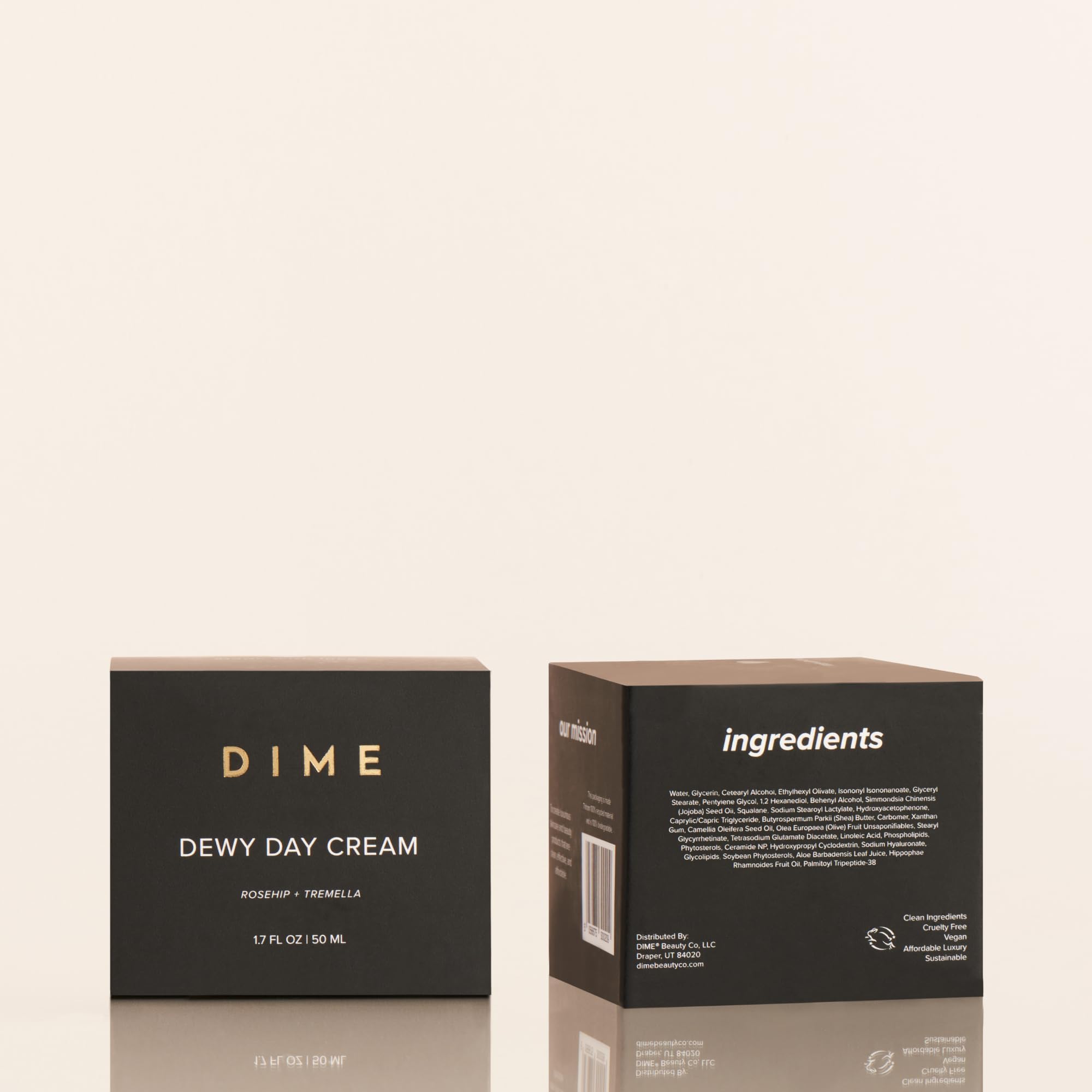 DIME dewy day cream paired with other DIME products showing routine compatibility benefit