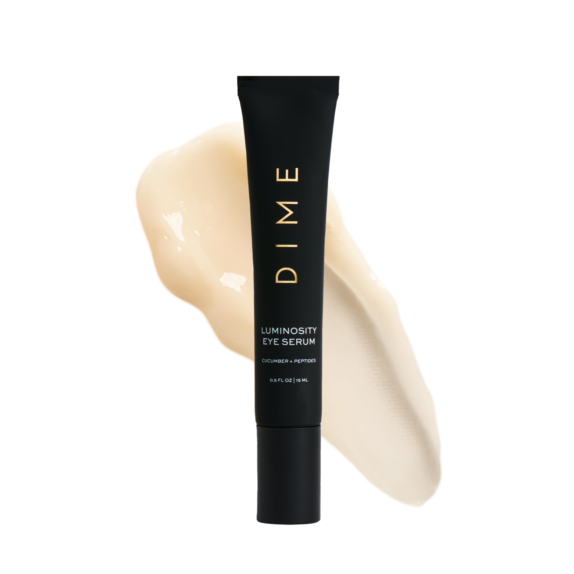 DIME eye serum before and after illustration showing reduced puffiness and brighter undereye