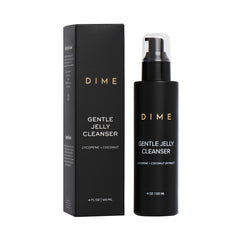 DIME cleanser front packaging showing product clarity and clean design benefit