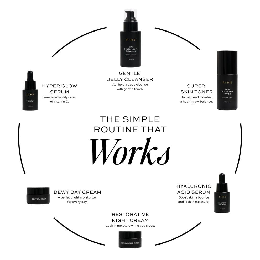 DIME Hyaluronic Acid Serum spread on skin for visible hydration and plumpness