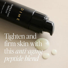 DIME Super Firm serum dropper dispensing a drop to control spot treatment application benefit: precise dosing