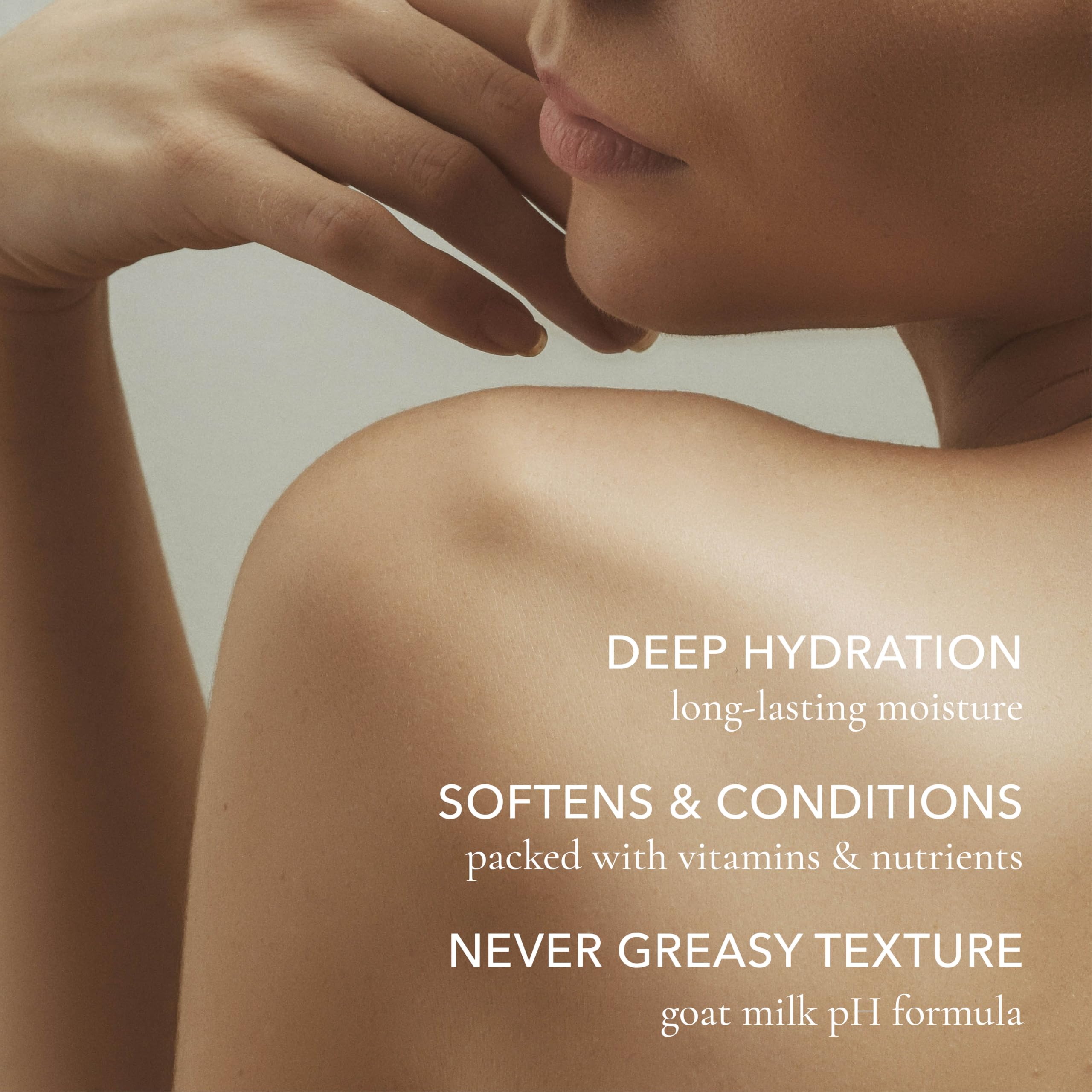 Dionis hand applying lotion showing silky finish and quick hydration