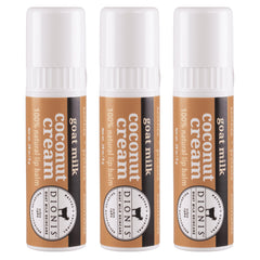 Dionis jumbo lip balm front packaging showing product and coconut cream benefit