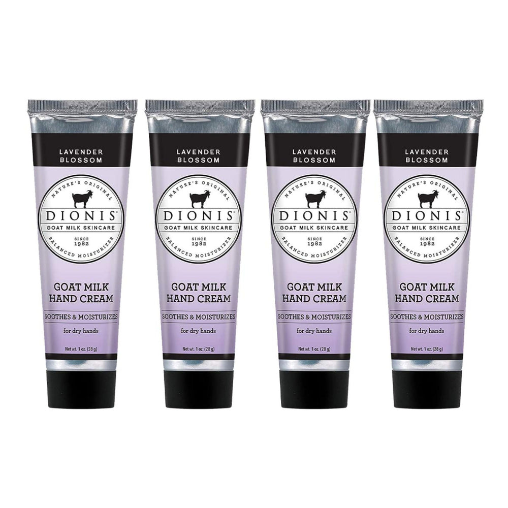 Dionis front packaging showing four lavender blossom tubes, travel-ready hydration