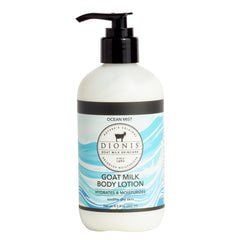 Dionis front pump bottle showing Ocean Mist scent and easy dispensing benefit
