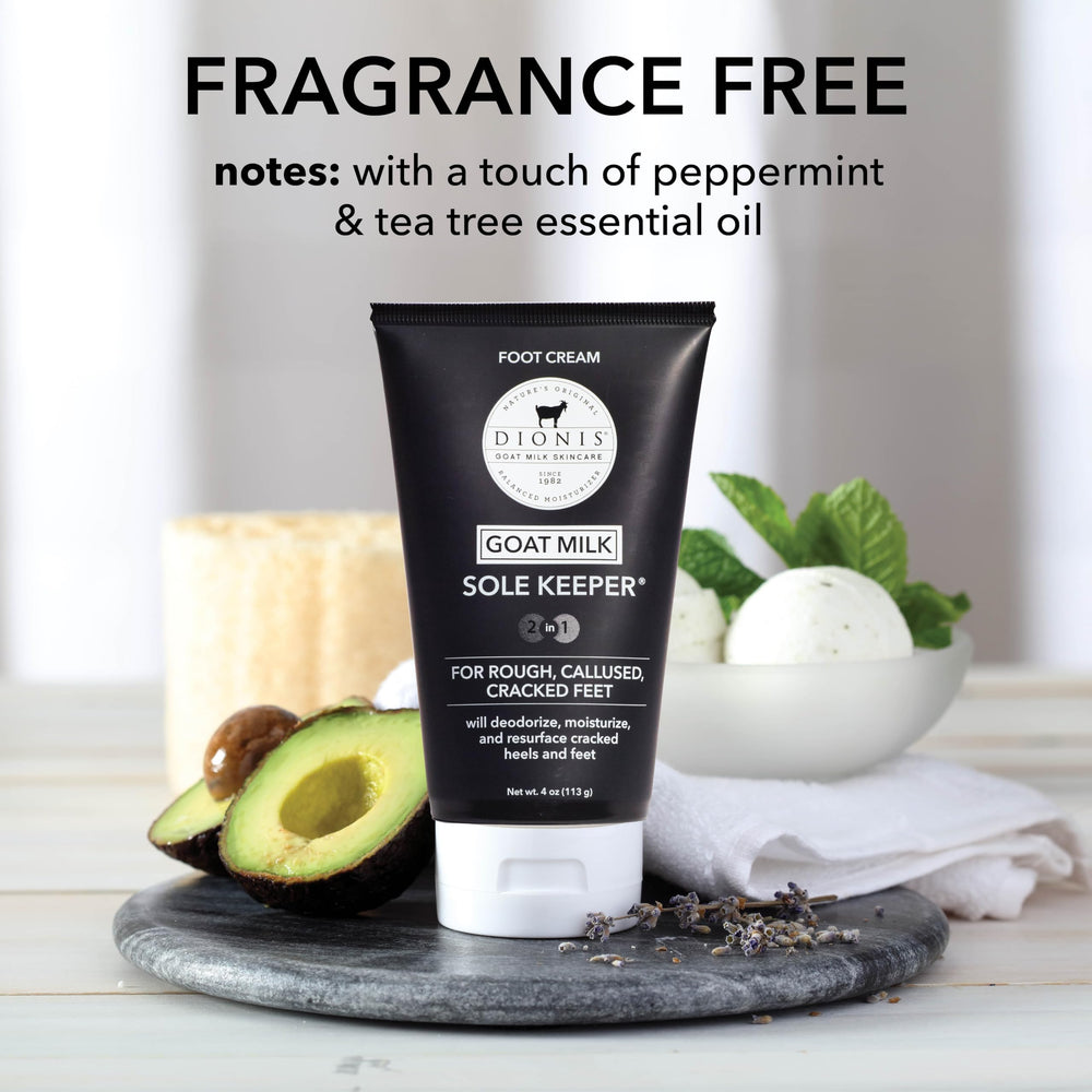 Dionis Sole Keeper with goat milk and avocado visualizing natural ingredients benefit