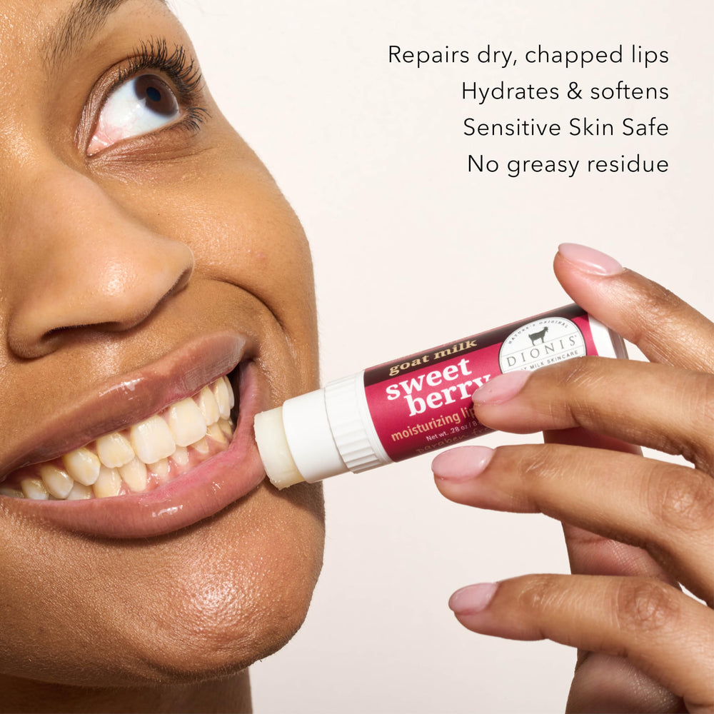Close-up texture of balm highlighting creamy goat milk formula benefits