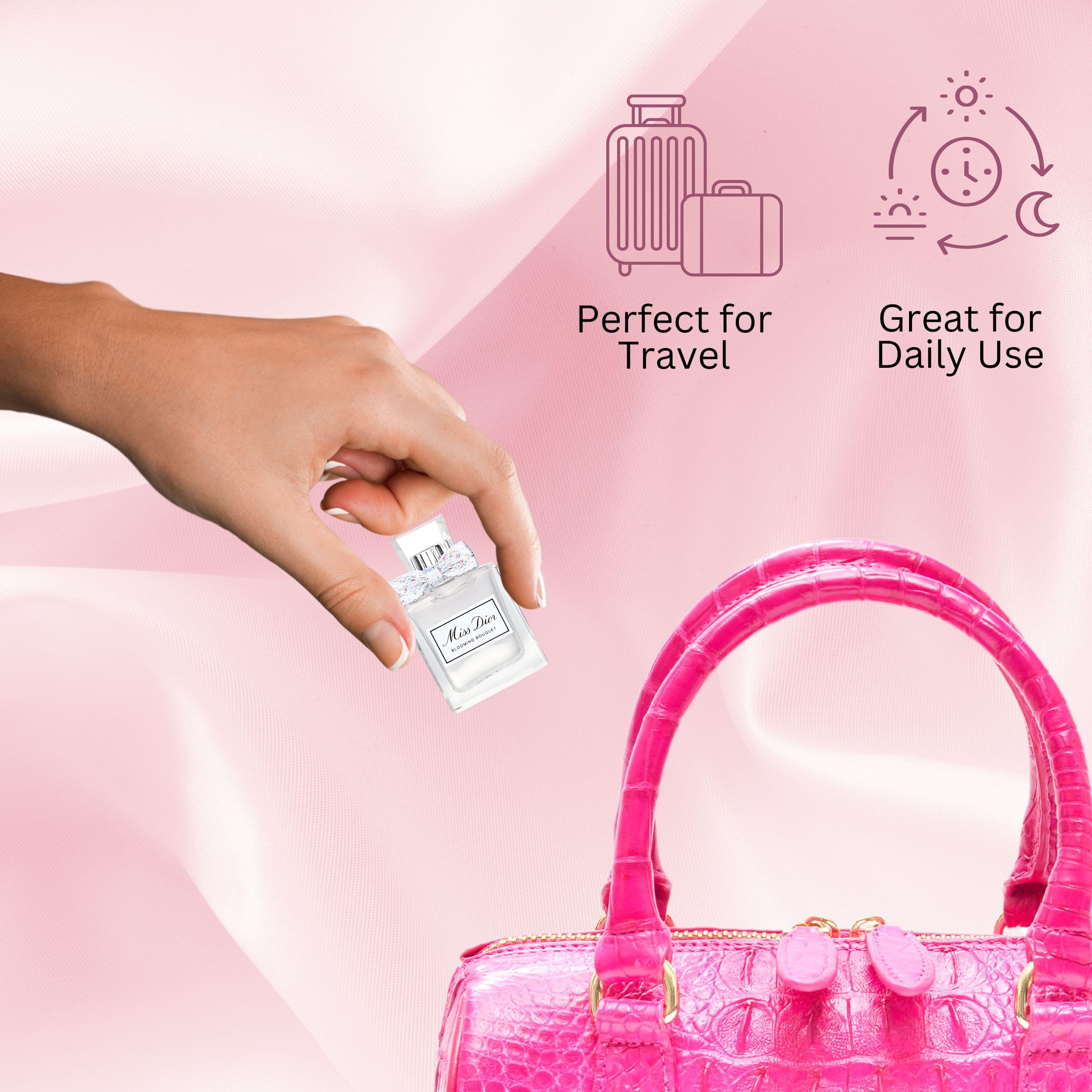 Dior Miss Dior Blooming Bouquet clear liquid texture and color emphasizing delicate floral concentration