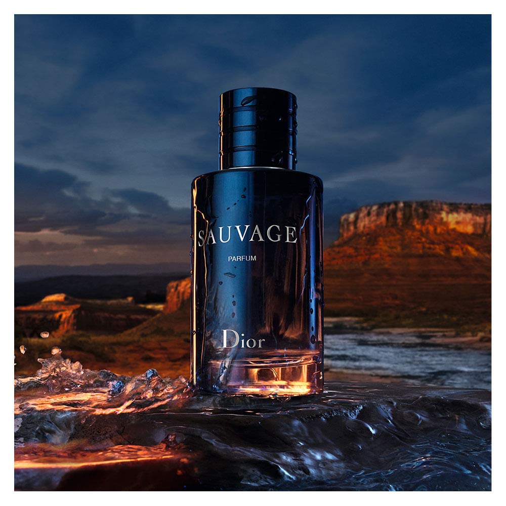 Dior Sauvage packaging label close-up showing authenticity and premium finish