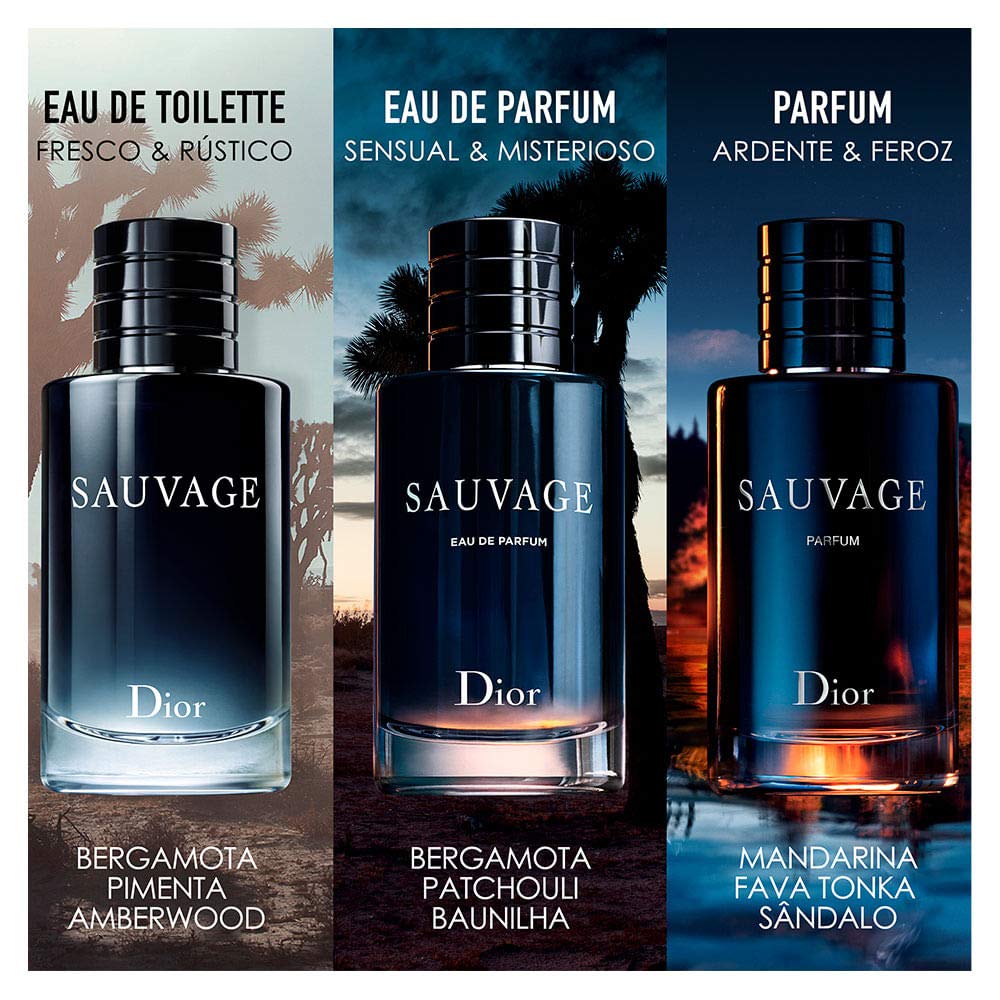 Dior Sauvage visual of mandarin, sandalwood, and tonka to show notes