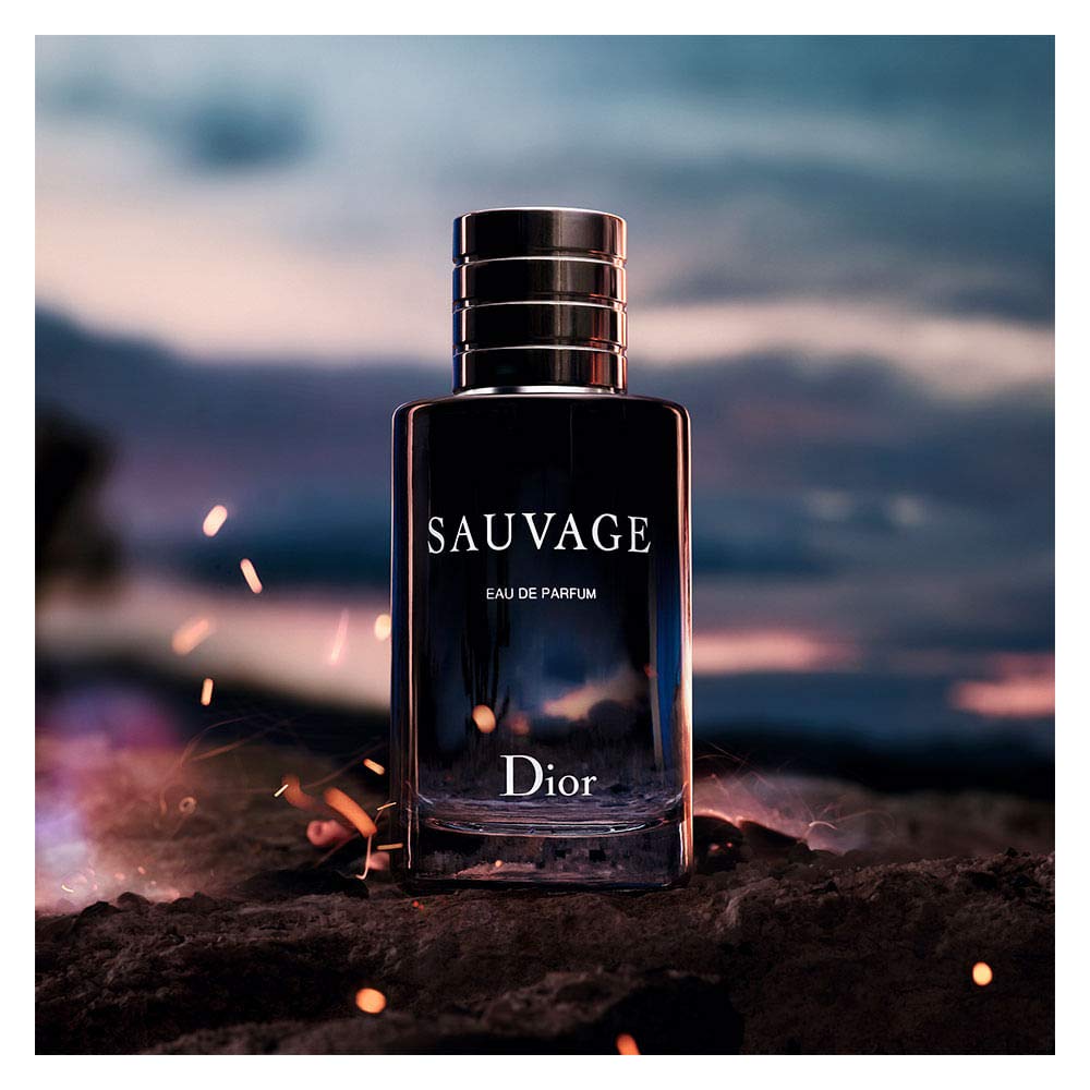 Christian Dior Sauvage lifestyle evening scene projecting confidence and attraction