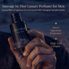 Dior Sauvage in hand scale comparison showing pocket-friendly convenience