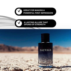 Dior Sauvage mini in evening outfit setting — Dior scent boosts confidence