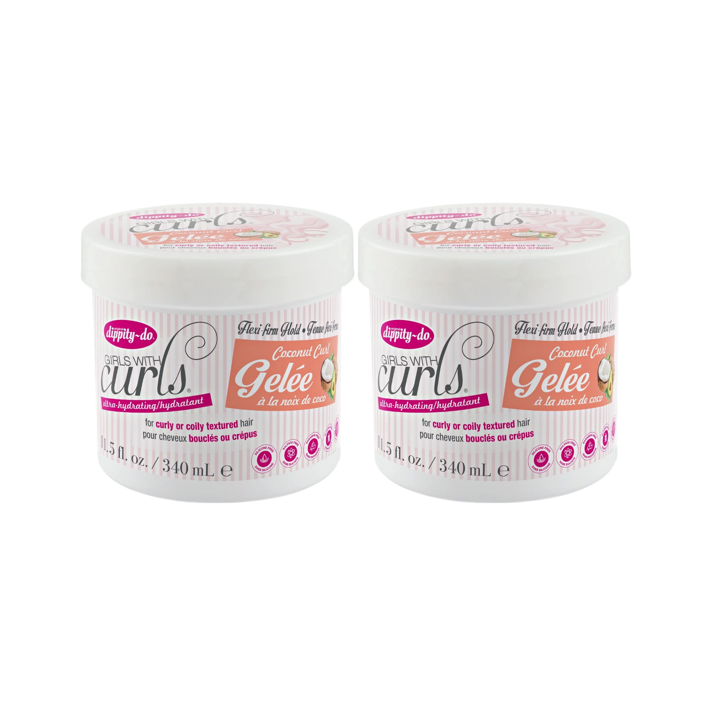 Dippity-Do front packaging showing coconut gelee for defined curls