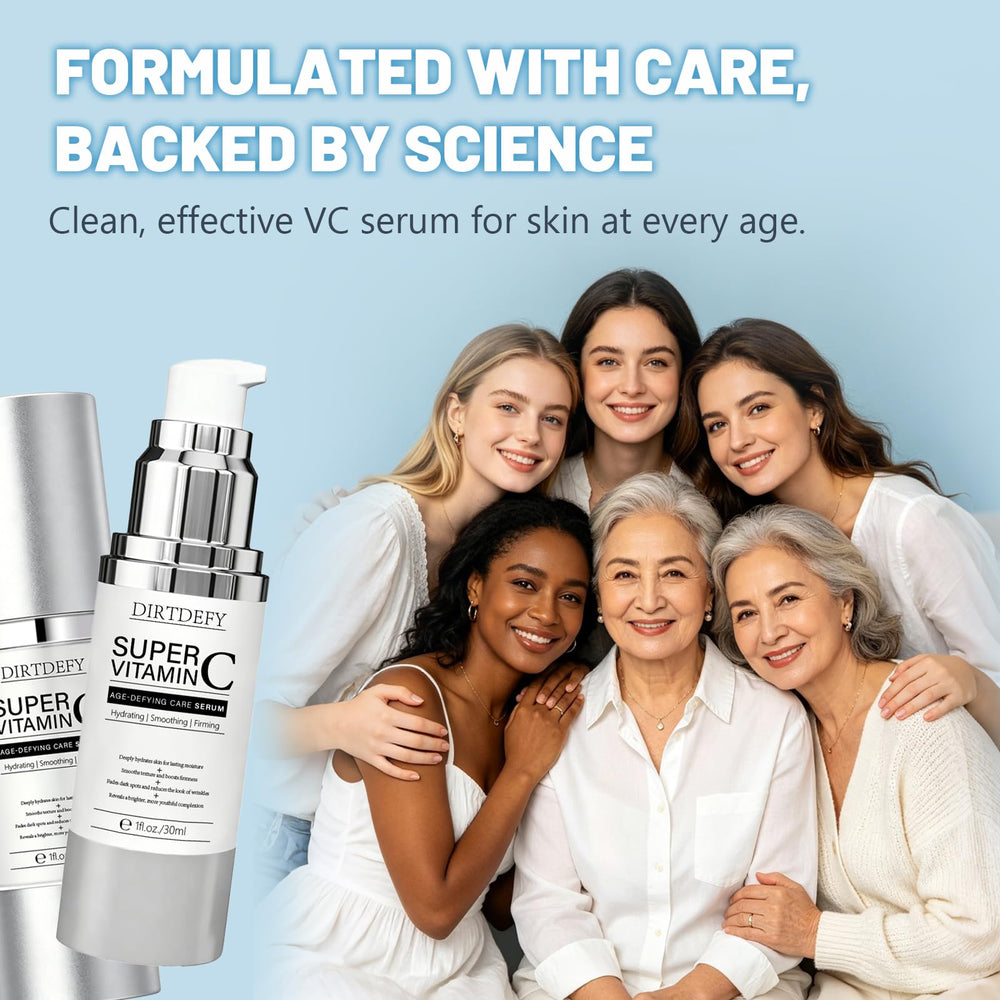 DIRTDEFY lifestyle image of mature woman using serum for confidence