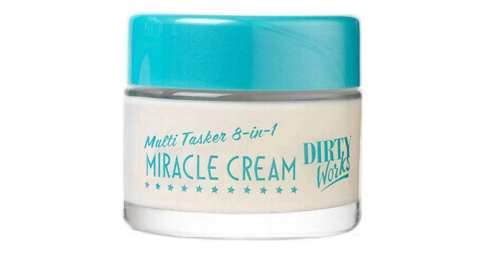 Dirty Works cream texture close-up showing lightweight consistency and quick absorption benefit